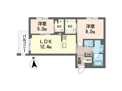 スカイ ガーデン(2LDK/3階)の間取り写真