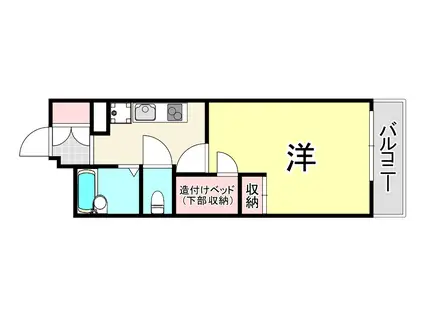 レオパレスグリーンアンバー(1K/3階)の間取り写真