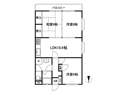 アネックス沢渡(3LDK/1階)の間取り写真