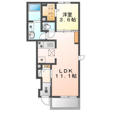 アンダンテ(1LDK/1階)の間取り写真