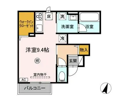 セレニテ(ワンルーム/1階)の間取り写真