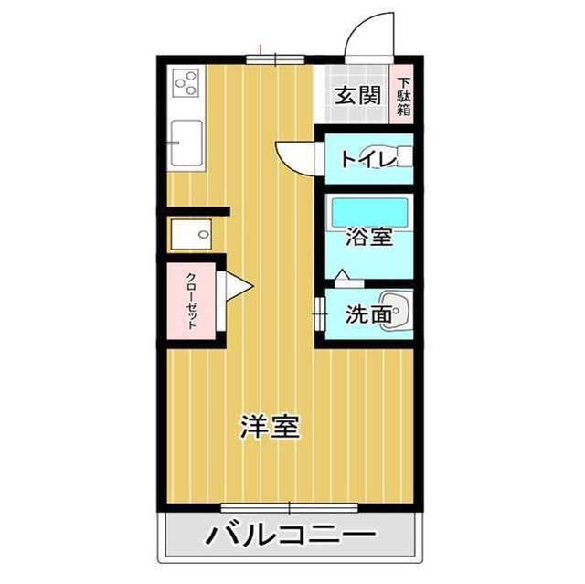 ルミエール末広(ワンルーム/1階)の間取り写真