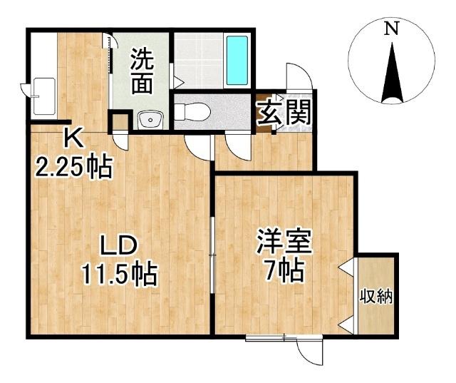 カステルセプト(1LDK/1階)の間取り写真