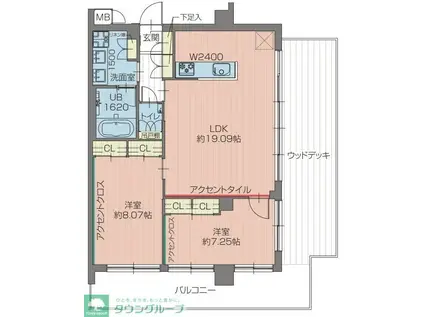 プレジオ北綾瀬ASIAN(2LDK/4階)の間取り写真