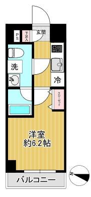 SHOKEN RESIDENCE川崎八丁畷(1K/4階)の間取り写真