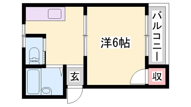 サンハイツ上滝野 A棟(1K/1階)の間取り写真