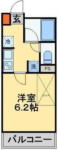 リブリチヒロ壱番館(1K/2階)の間取り写真