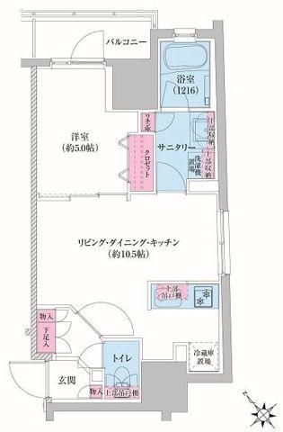 レジディア荻窪III(1LDK/4階)の間取り写真