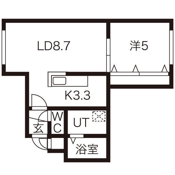 CUBE16(1LDK/3階)の間取り写真