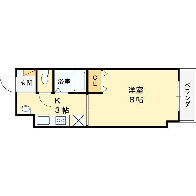 ソレイユ(1K/3階)の間取り写真