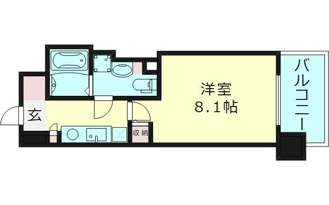 グラマシー京橋(1K/2階)の間取り写真