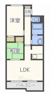 サンリージェント(2LDK/1階)の間取り写真