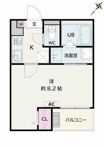 JACK UNOKIIII(1K/2階)の間取り写真
