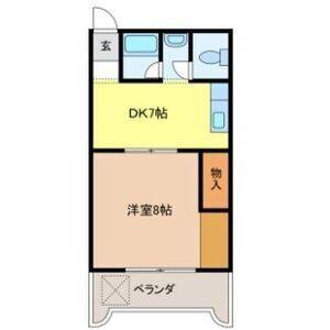 スカイハイツ(1DK/1階)の間取り写真