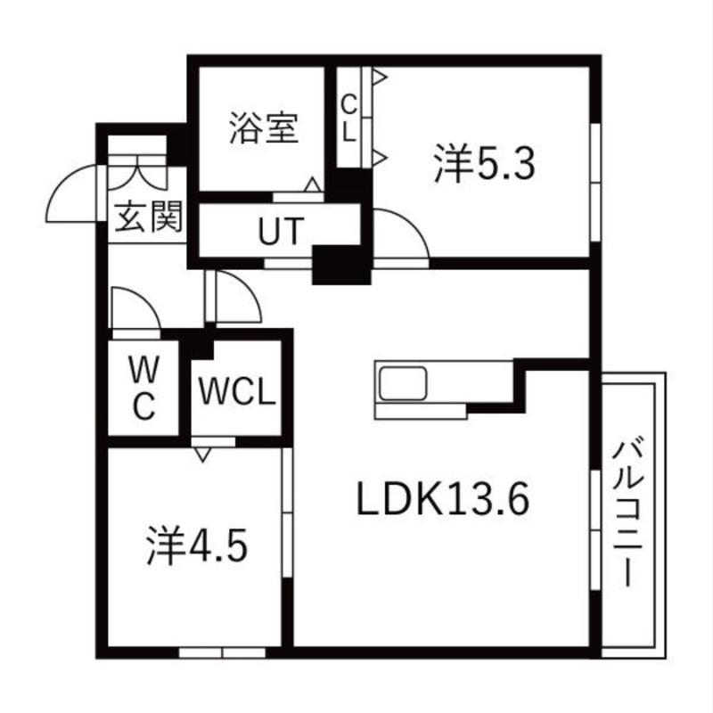 LUXIA NANGO(2LDK/2階)の間取り写真