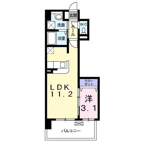 グレンドーラ(1LDK/4階)の間取り写真