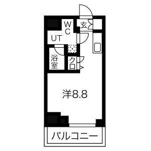 スパシエ アコルデ 横浜(ワンルーム/6階)の間取り写真