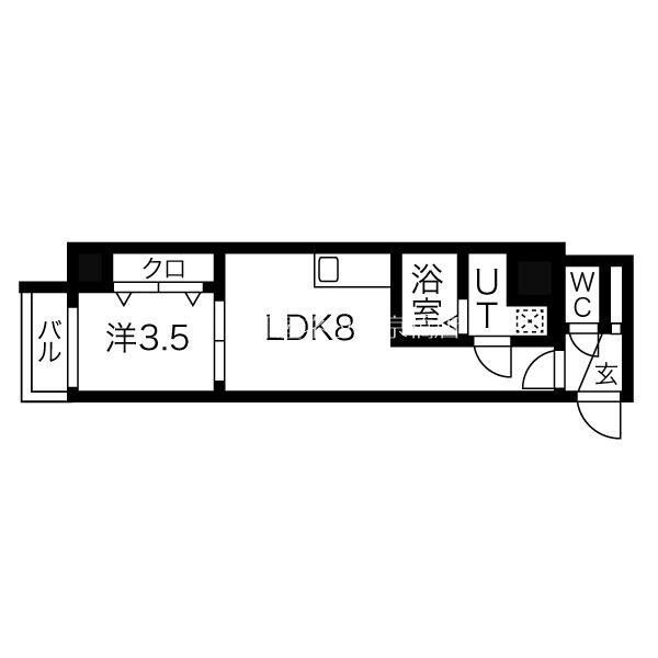 GROOVE今福鶴見(1LDK/8階)の間取り写真