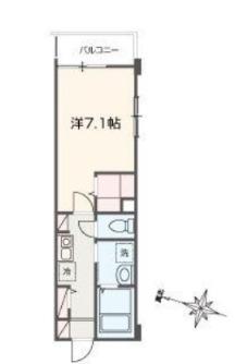 MELLAS新秋津II(1K/2階)の間取り写真