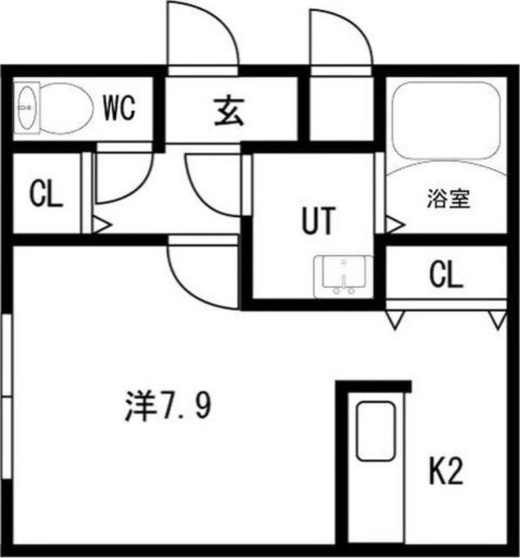 ボナールカノンN43(1K/1階)の間取り写真