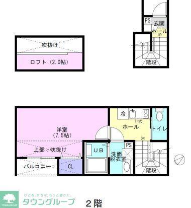 サラブレッドIII(ワンルーム/2階)の間取り写真