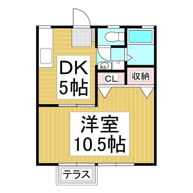 宮崎ハイツ(1DK/1階)の間取り写真