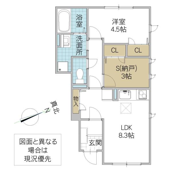 ウエストシティヒルズ(1SLDK/1階)の間取り写真