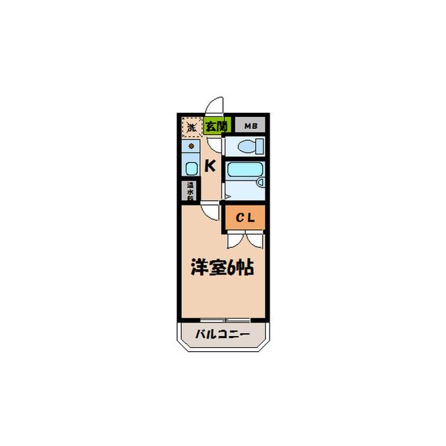 ウエストビレッジ I(1K/4階)の間取り写真