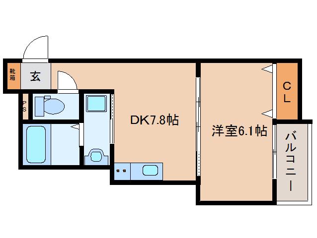 メゾン未来 芝辻(1DK/1階)の間取り写真