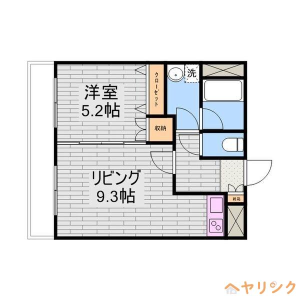 緑彩館ウエスト(1LDK/4階)の間取り写真