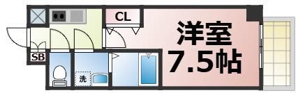 グランデュール大今里西(1K/7階)の間取り写真