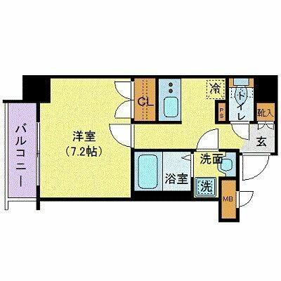 ロメック芝浦(1K/7階)の間取り写真