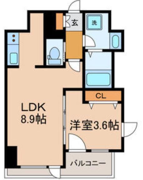 ブラントーレ哲学堂(1LDK/4階)の間取り写真