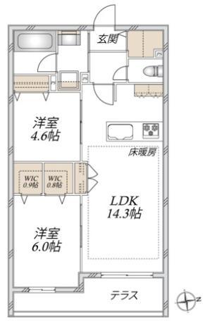 VESTA(2LDK/1階)の間取り写真