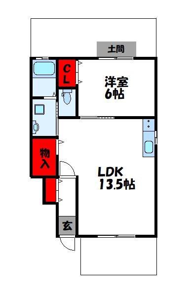 SUN HEALSI(1LDK/1階)の間取り写真