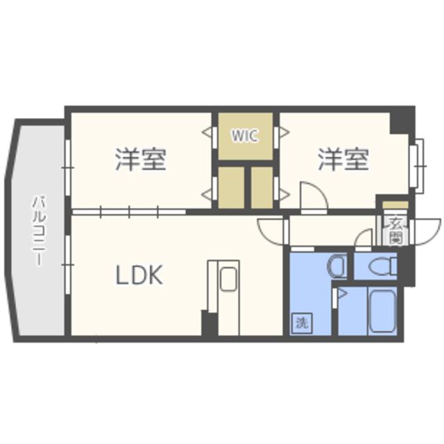 GOODHILL筥松(2LDK/4階)の間取り写真