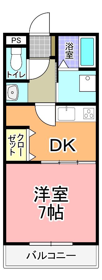 MANSION・AOKI(1DK/3階)の間取り写真