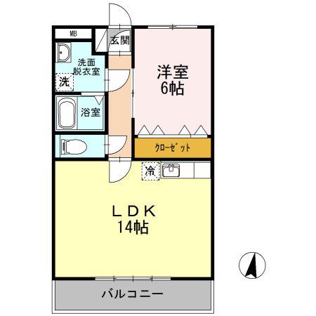 ライフイン・パストラーレ(1LDK/2階)の間取り写真