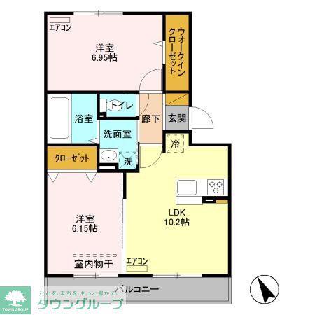 ラファエル(2LDK/2階)の間取り写真