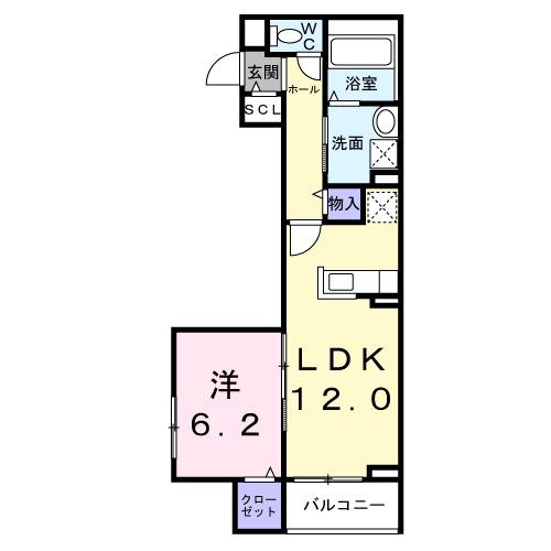 ピュアメゾン美沢(1LDK/4階)の間取り写真