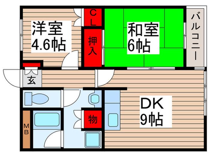 サンライトシーマ(2DK/3階)の間取り写真