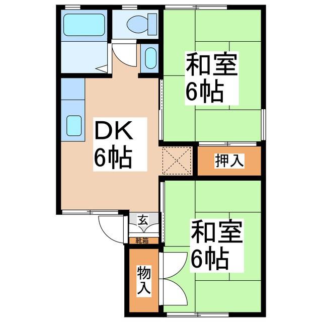 セジュール蒼久保B(2DK/1階)の間取り写真