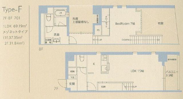 ARKM´S-1(1LDK/7階)の間取り写真