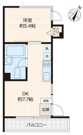 MUKAIGAOKA・SHUNSOKAN(1DK/2階)の間取り写真