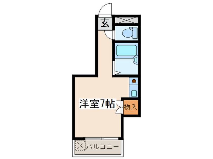 コランダム(ワンルーム/2階)の間取り写真