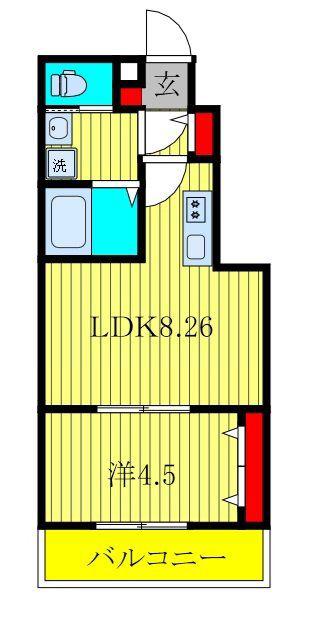 サクラノキタ(1LDK/1階)の間取り写真