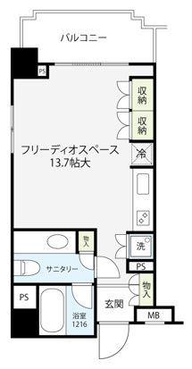 朝日白金台マンション(ワンルーム/2階)の間取り写真