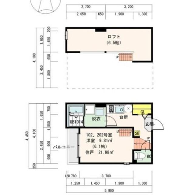 ディオステージ新栄(1K/2階)の間取り写真