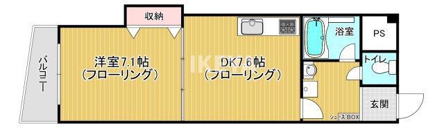 第2タナカハイツ(1DK/4階)の間取り写真