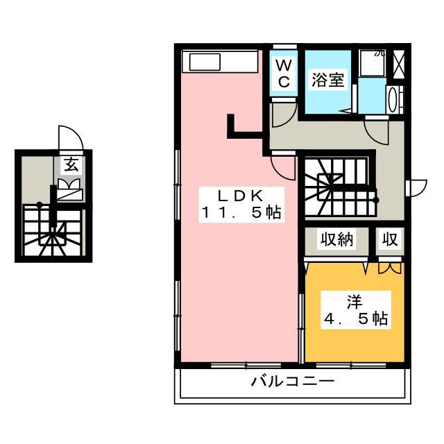エクセランシャトーモリ(1LDK/3階)の間取り写真
